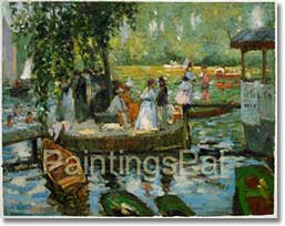 Oil painting process of Renoir's "La Grenouillere(step 3)