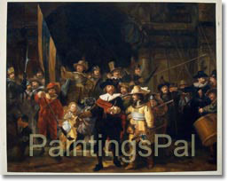 Oil painting process of The Night Watch by Rembrandt van Rijn (step 3)
