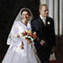 Wedding portrait turned from black and white old photo