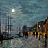 Oil painting reproduction #64 City Docks by Moonlight by John Atkinson Grimshaw