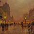 Oil painting reproduction #93 A Street at Night by John Atkinson Grimshaw